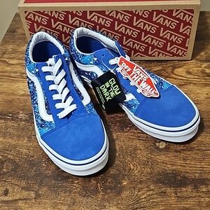Vans Old Skool Galactic Glow Blue Skate Shoes Size Y6.5 W8